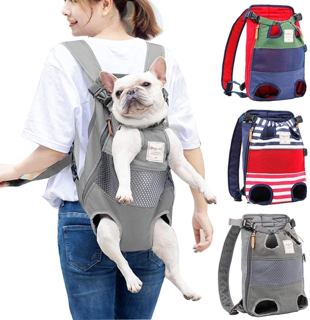 Pet Carrier Backpack, Adjustable Pet Front Backpack Safety Travel Bag, Legs Out, Easy-Fit for Traveling Hiking Camping