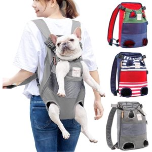 Pet Carrier Backpack, Adjustable Pet Front Backpack Safety Travel Bag, Legs Out, Easy-Fit for Traveling Hiking Camping