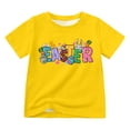 thumbnail image 1 of MIASHUI T-Shirt de Pâques pour Garçon et Fille, Manches Courtes, Imprimé Graphique, Jaune, 4-5 Ans, 1 of 4