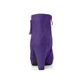 thumbnail image 4 of Unique Bargains Women's Side Zip Low Platform Chunky Heel Ankle Booties Purple (Size 9.5), 4 of 8