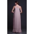 thumbnail image 2 of Bimba Robe de Nuit Artistique Imprimée à Plumes de Saumon Rose Pâle pour Femmes Longue à Bretelles Spaghetti Robe Maxi Vêtement de Nuit Robe Medium, 2 of 5