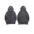 thumbnail image 2 of FOCUSNORM Men Plush Loose Hoodies Solid Color Drawstring Hooded Sweatshirts Long Sleeve Tops Fall Winter Casual Pullovers, 2 of 7