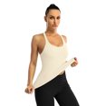 thumbnail image 4 of Charmo Women's Scoop Neck Ribbed Tank Tops Slim Straps Cropped Tops Built in Bra, 4 of 5