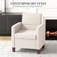 thumbnail image 4 of HOMCOM Modern Accent Chair Fabric Armchair w/ Non-Slip Pads, Cream White, 4 of 10
