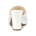 thumbnail image 2 of BLISSFUL STEP Women's Slip on Block Heel Slide Sandals Mules White 8, 2 of 8