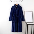 thumbnail image 3 of Womens Fashion Robe Bathrobe Lengthening Keep Warm Lapel Same Style For Men And Women Long Sleeve, 3 of 3