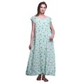 thumbnail image 1 of Bimba Robe Longue Maxi Imprimée pour Femmes en Rayonne, Vêtements de Nuit à Manches Courtes, 1 of 4