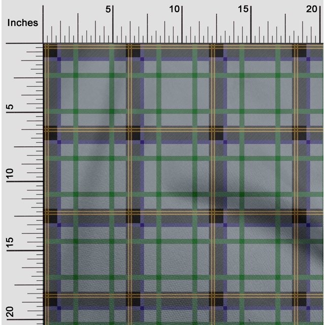 oneOone Cotton Poplin Fabric Tartan Check Printed Craft Fabric BTY 56 Inch Wide
