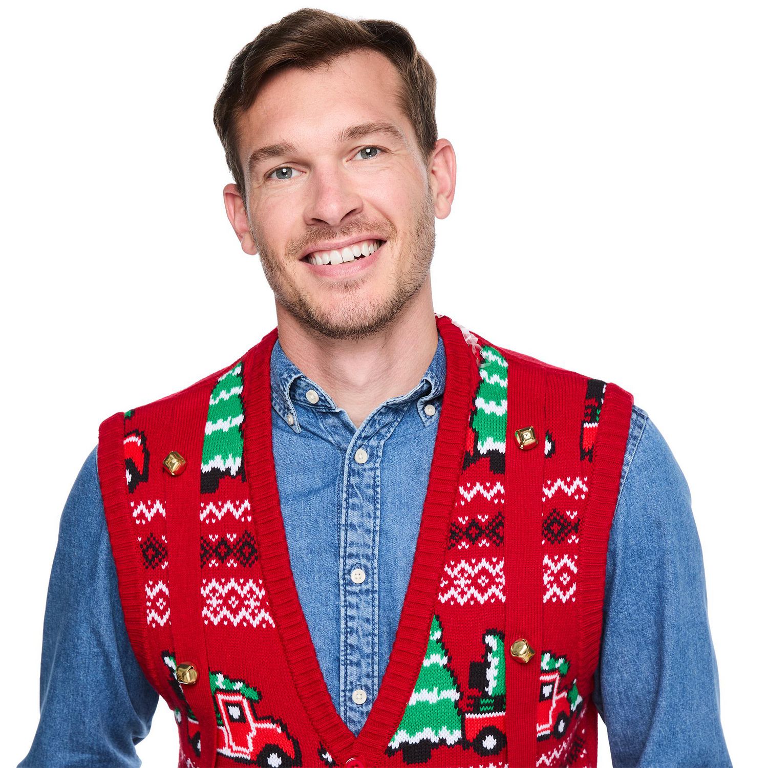 George Men's Holiday Sweater Vest