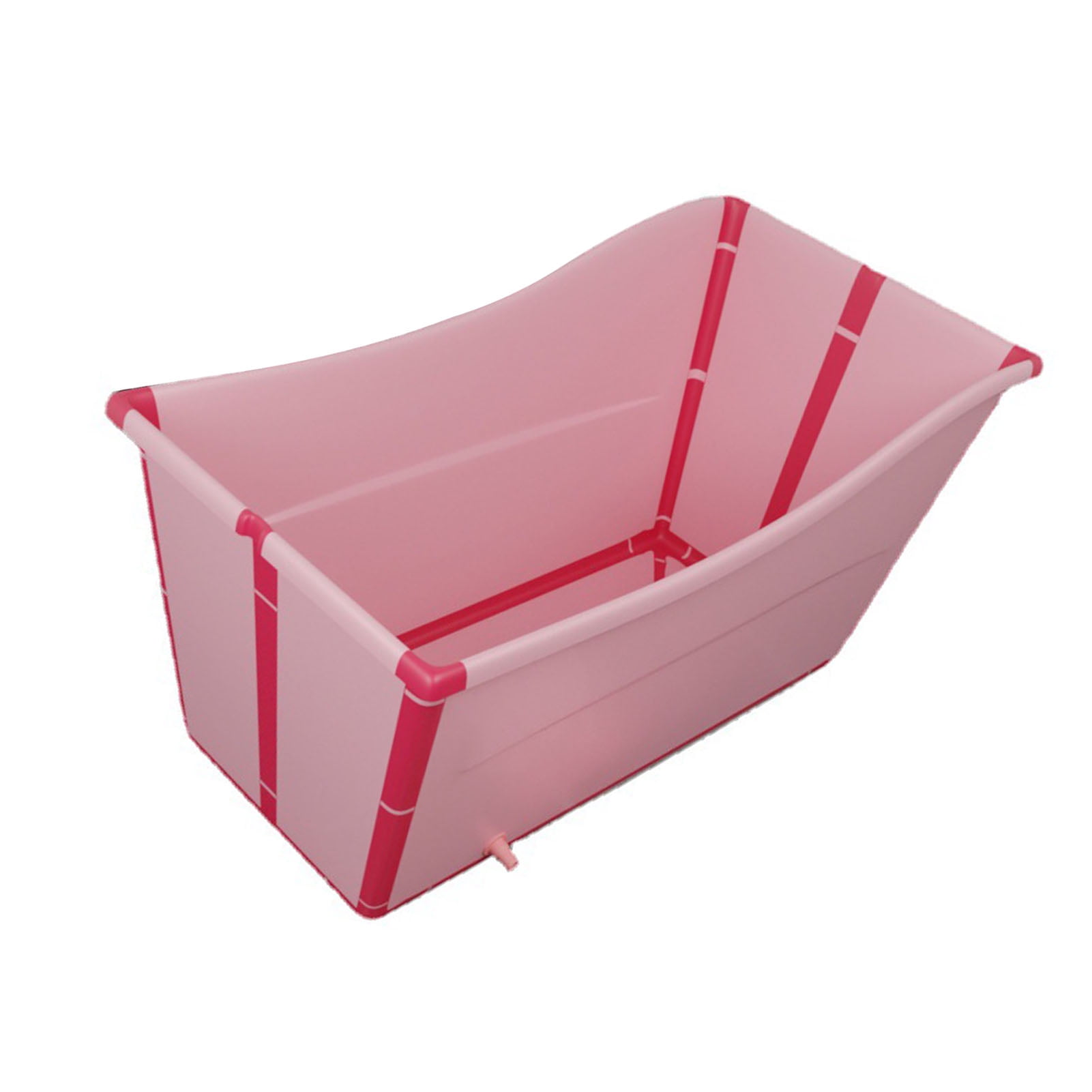 Soaking Standing Bath Tub, Collapsible Bathtub Large Sized  for Household Pink