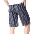 thumbnail image 3 of Birdeem Mens Plus Size Cargo Stripe Shorts Multi-Pockets Relaxed Summer Beach Shorts Pants, 3 of 3