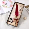 thumbnail image 3 of Quill Pen and Ink Set Feather Fountain Dip Pen with Replacement Nibs Calligraphy Writing Vintage Signature Pen Luxury Birthday Gift for Children Student Friends, 3 of 8