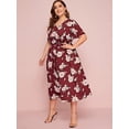 thumbnail image 4 of U.Vomade Women's Plus Size Dress Floral Button Dress, 4 of 6