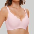 thumbnail image 2 of Wavy Wireless V Neck Bras For Women No Underwire Padded Bralettes Adjustable Straps Bra With Bra Extender, 2 of 4
