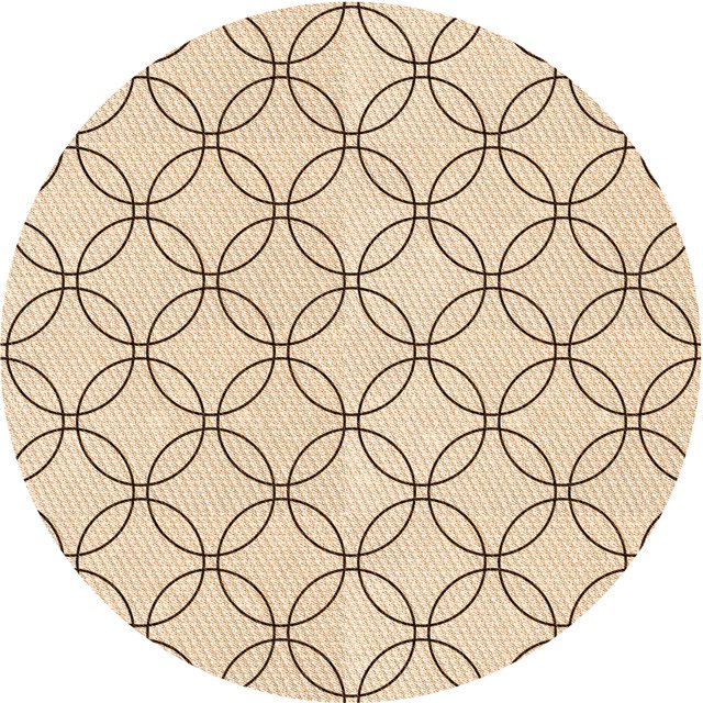Ahgly Company Tapis Rond Lavable en Machine Intérieur Transitionnel Pérun Brun, 3 Pieds Rond