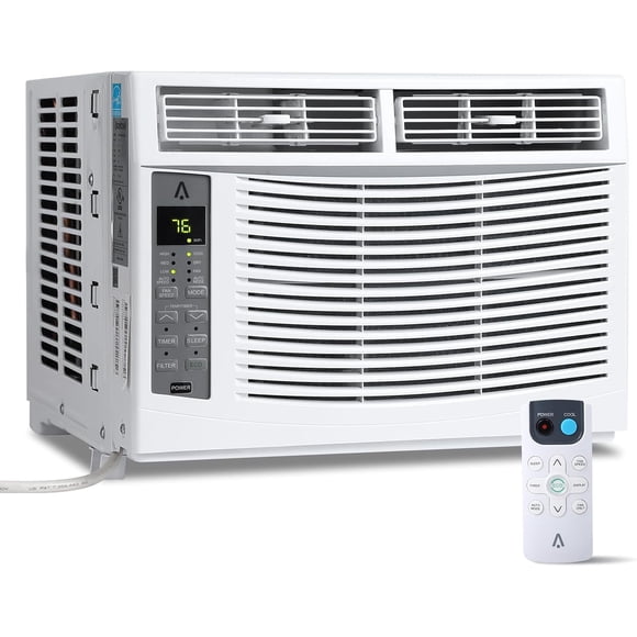 Eastvita 6000 BTU Window Air Conditioner with Remote/50dB Ultra - Quiet AC Unit with Timer/4 Fan Speeds/Small Window AC for Room Cooling up to 250 Sq Ft/Energy - Efficient/115V/Easy...