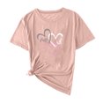 thumbnail image 1 of Hauts de la Saint-Valentin pour Femmes Aguichant Saint-Valentin Décontracté Femmes Manches Courtes Imprimé Col Rond Hauts Tee T-Shirt Manches Courtes Hauts pour Femmes Hauts pour Femmes Manches 3/4 Hauts de la Saint-Valentin pour Femmes, 1 of 3