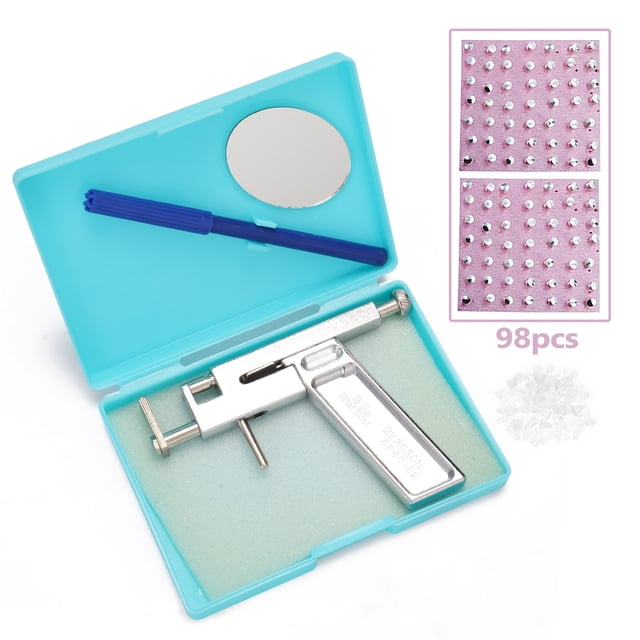 Yeacher Trousse d'Outils de Perçage d'Oreilles en Acier Inoxydable Professionnelle, Machine de Perçage d'Oreille et de Nez Indolore