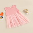 thumbnail image 3 of Robe de Princesse pour Bébé Fille Sans Manches Tricotée Patchwork Dentelle Tulle Mariage Anniversaire Fête Tutu Robe, 3 of 8