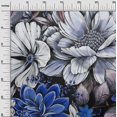 thumbnail image 3 of oneOone Cotton Poplin Medium Blue Fabric Florals Craft Projects Decor Fabric Printed By The Yard 56 Inch Wide, 3 of 4