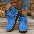thumbnail image 4 of LSLJS Bottes Décontractées Courtes à Talon Compensé à Glands avec Grande Fermeture Éclair Latérale Simple, Bottines à Talon Compensé pour Femmes, 4 of 9