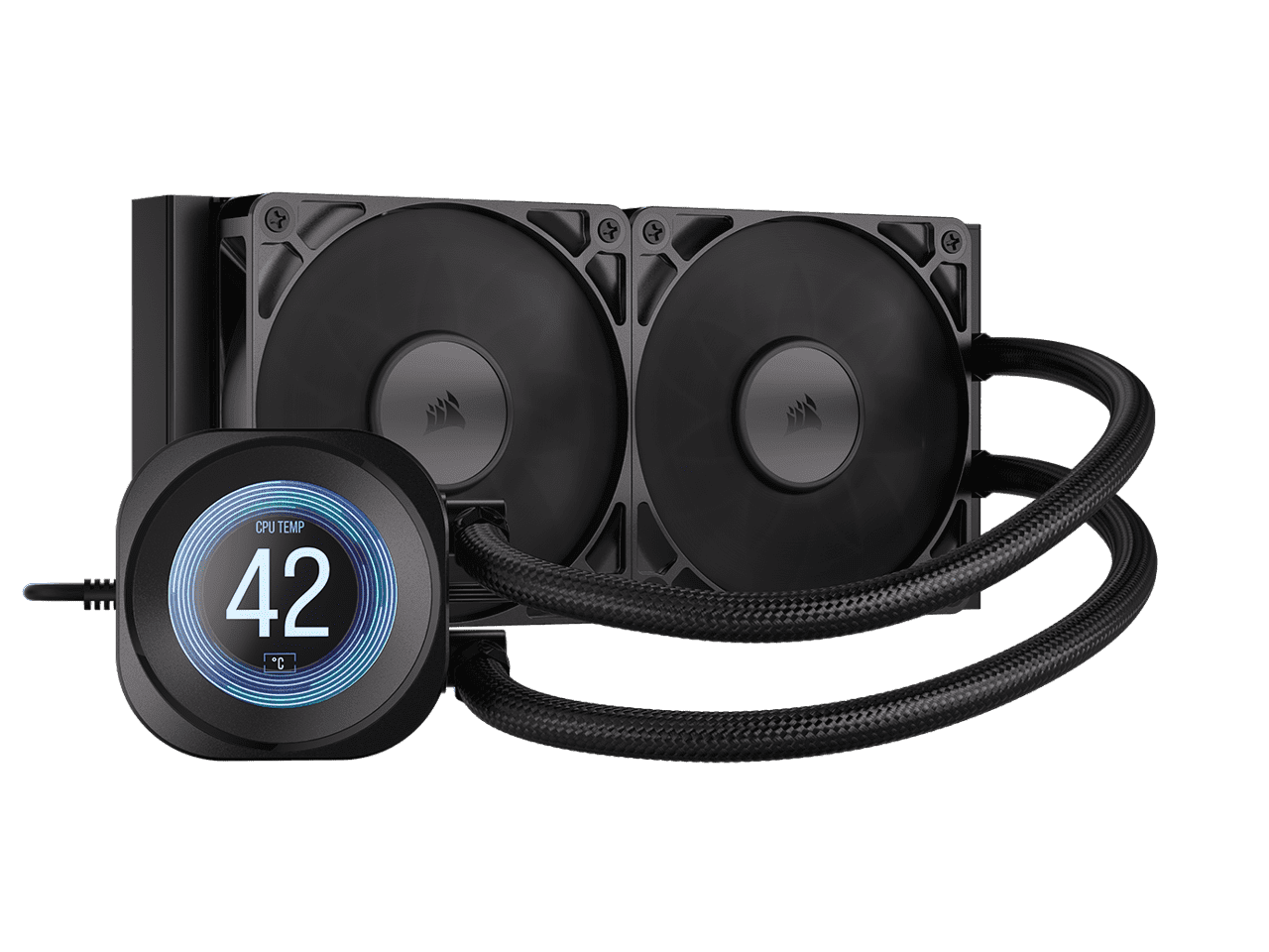 CORSAIR NAUTILUS 240 RS LCD Liquid CPU Cooler – 2.1" IPS LCD Screen – RS120 Fans – 240/360mm Radiator – Fits Intel® LGA 1851/1700, AMD® AM5/AM4 – Simple Daisy-Chain Connections