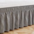 thumbnail image 3 of Solid Color Elastic Bed Skirt Wrinkle Free Dust Ruffle for Twin Queen King US Size, 3 of 5