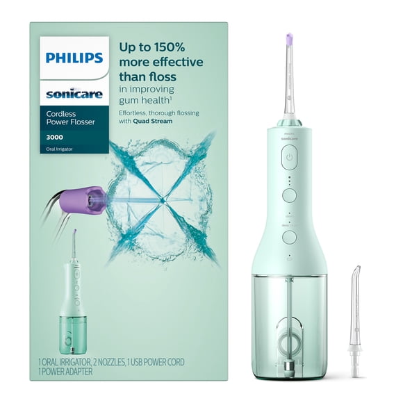 Philips Sonicare Cordless Power Flosser 3000, Oral Irrigator, Mint HX3826