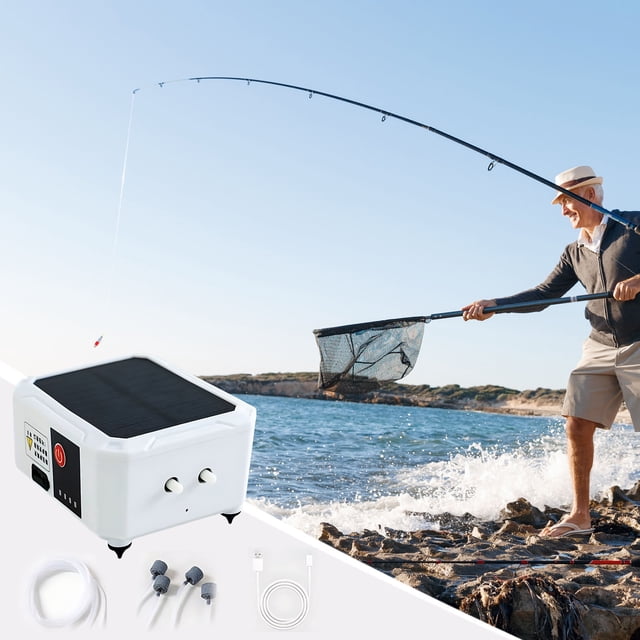 Chmadoxn All Solar Power Pump Pump Oxygen Pump Outdoor Fishing Home Machine a aerator