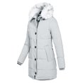thumbnail image 1 of LUXUR Ladies With Pockets Hooded Coats Slim Fit Outdoor Thickened Jacket Light Grey 4XL, 1 of 3