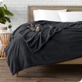 thumbnail image 2 of Bare Home Microplush Fleece Blanket - 300 GSM - Fuzzy Microfleece - Soft & Plush - Throw/Travel, Black, 2 of 5