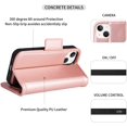 thumbnail image 4 of navor Detachable Magnetic Wallet Case Compatible with iPhone 13 Mini [5.4 inch] [Folio], RFID Protection Kickstand -Rose Gold, 4 of 7