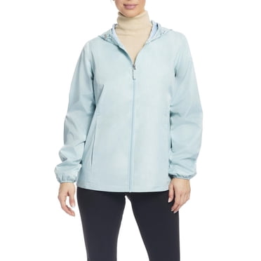 Détails Veste coupe-vent pour femme avec doublure en vichy à l'intérieur de la capuche et de l'empiècement