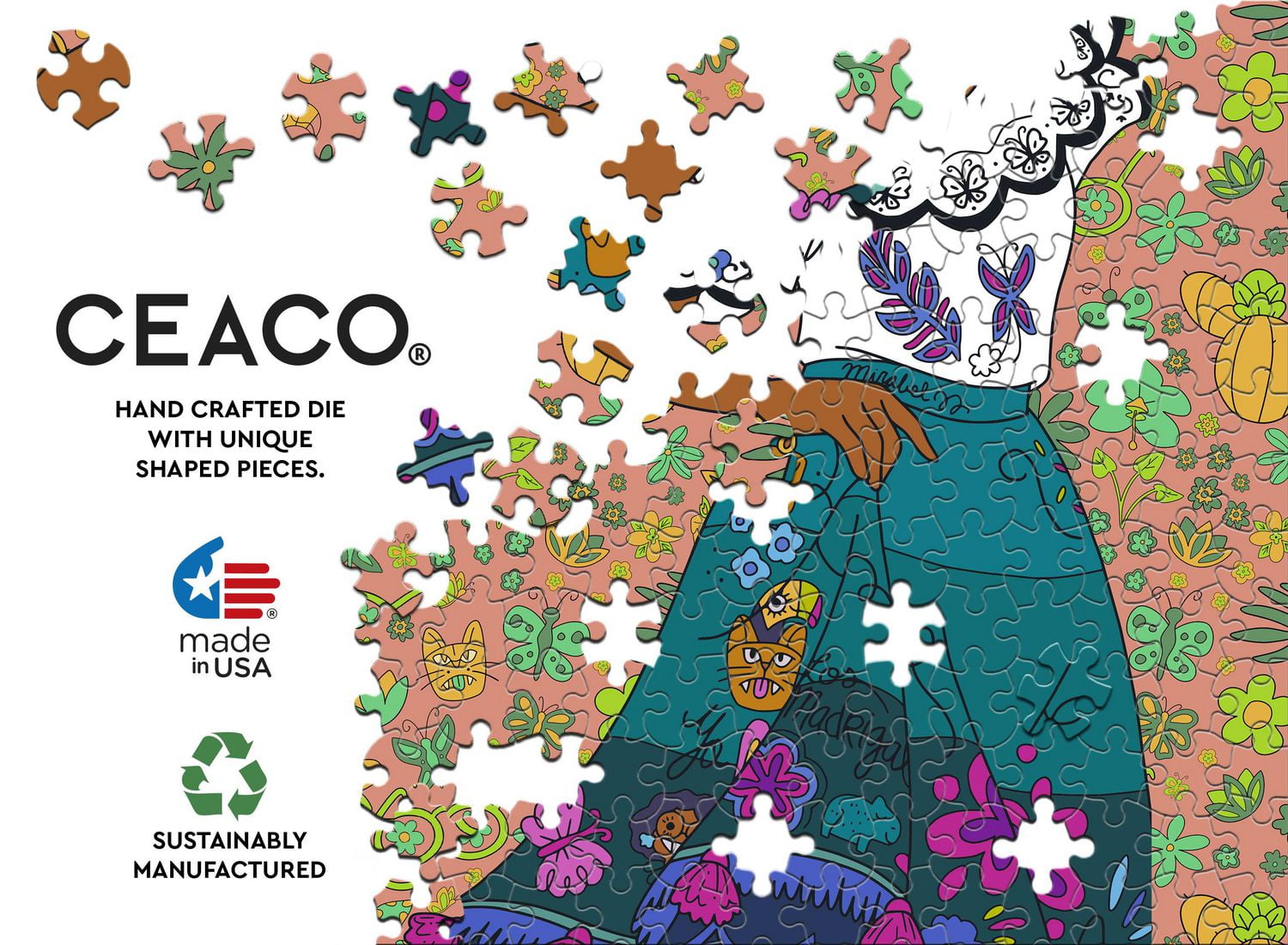 Puzzle en pièces s’emboîtant Ceaco Encanto Dancing 300 pièces pour adultes à partir de 14 ans