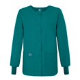 thumbnail image 3 of Adar Universal Women's Round Neck Warm-Up Scrub Jacket, Available in 39 Colors, 3 of 5