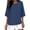 Dark Blue, variant on cfhntfmh 3/4 Length Sleeve Linen Shirts for Women Plus Size Tops Casual Dressy Clothes Crew Neck Loose Summer Vacation Tops