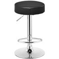 thumbnail image 2 of Gymax 1 Pce Tabouret de Bar Rond Siège en Cuir Pied Chromé Réglable Pivotant Hydraulique Noir, 2 of 8