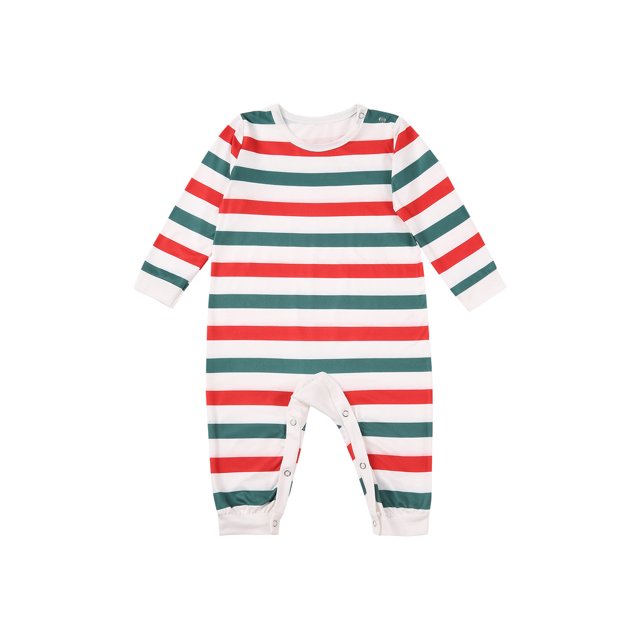 Honganda Mode Rayé Manches Longues Hauts et Pantalons Pyjamas Parent-Enfant