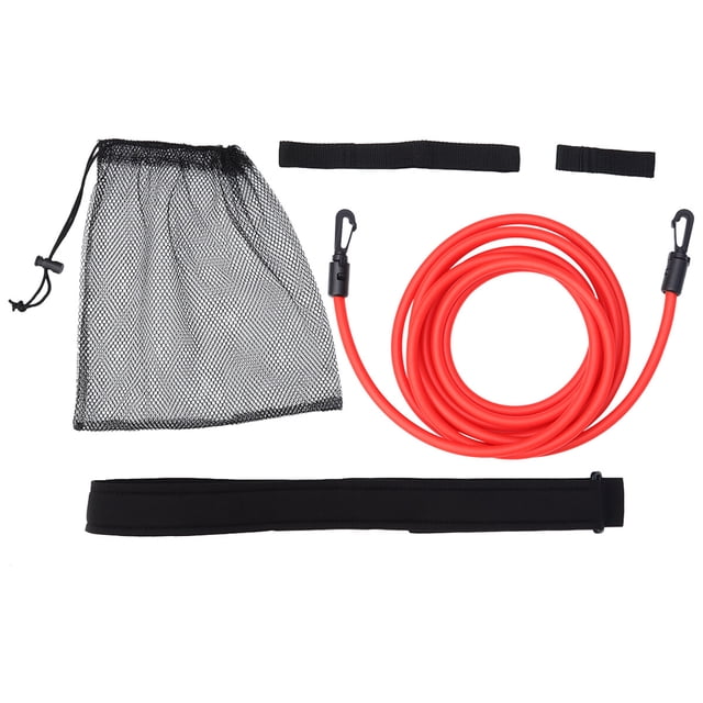 CTIRCHIU 1 Ensemble de Ceinture de Résistance à l'Entraînement de Natation Ceinture d'Exercice Élastique Réglable Corde de Sécurité (Rouge)