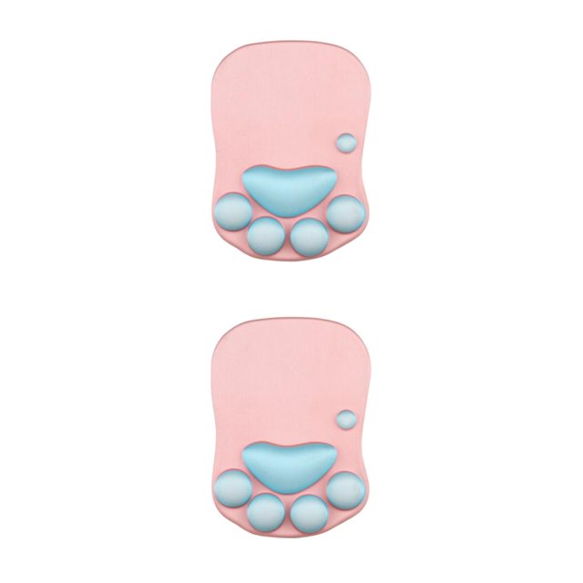 maskred Stylish Cat Paw Gaming Mouse Mat Wrist Protection Non-slide Base Safe Unique DS-011 pink blue 2Set