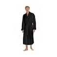 thumbnail image 2 of Boca Terry Mens Plush Robe, Big & Tall Bathrobe for Men, Warm Luxury Microfiber Robe - Medium, Black, 2 of 4