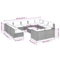 thumbnail image 4 of vidaXL 12 Piece Garden Lounge Set with Cushions Black Poly Rattan, 4 of 5
