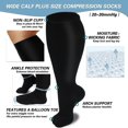 thumbnail image 2 of LEEYNEER Wide Calf Compression Socks for Women and Men Circulation  Plus Size Knee High Support Stockings  4XL, 2 of 6