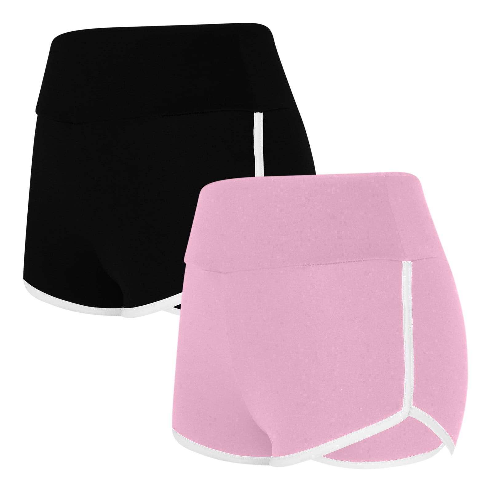 Timegard 2pc Shorts for Women Casual Workout Running Shorts Fitting Comfy Athletic Summer Solid Color