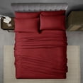 thumbnail image 3 of Swift Home Luxury 6-Piece Sheet Set with Extra Pillow Case, Double, Burgundy, 3 of 8