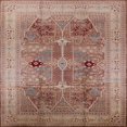 thumbnail image 1 of Ahgly Company Indoor Square Mid-Century Modern Chestnut Red Oriental Area Rugs, 3' Square, 1 of 6