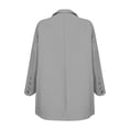 thumbnail image 3 of Pisexur Women's Two Piece Outfits Solid Color Long Sleeve Button Suit Blazer Jacket Wide Leg Pants Matching Set with Pockets Business Work Casual Suit Sets Plus Size S-5XL, 3 of 3