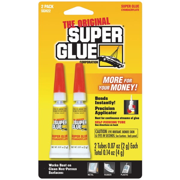 The Original SuperGlue(R) SGH22-12 Super Glue Tubes, 2 pk
