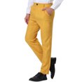thumbnail image 4 of INSPIRE CHIC Men's Pants Stripes Zipper Closure Front Pockets Dress Pants 34 Yellow White, 4 of 7