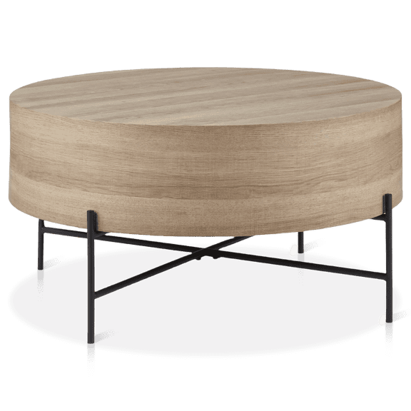 Bouclair Taupe Veneer and Metal Coffee Table